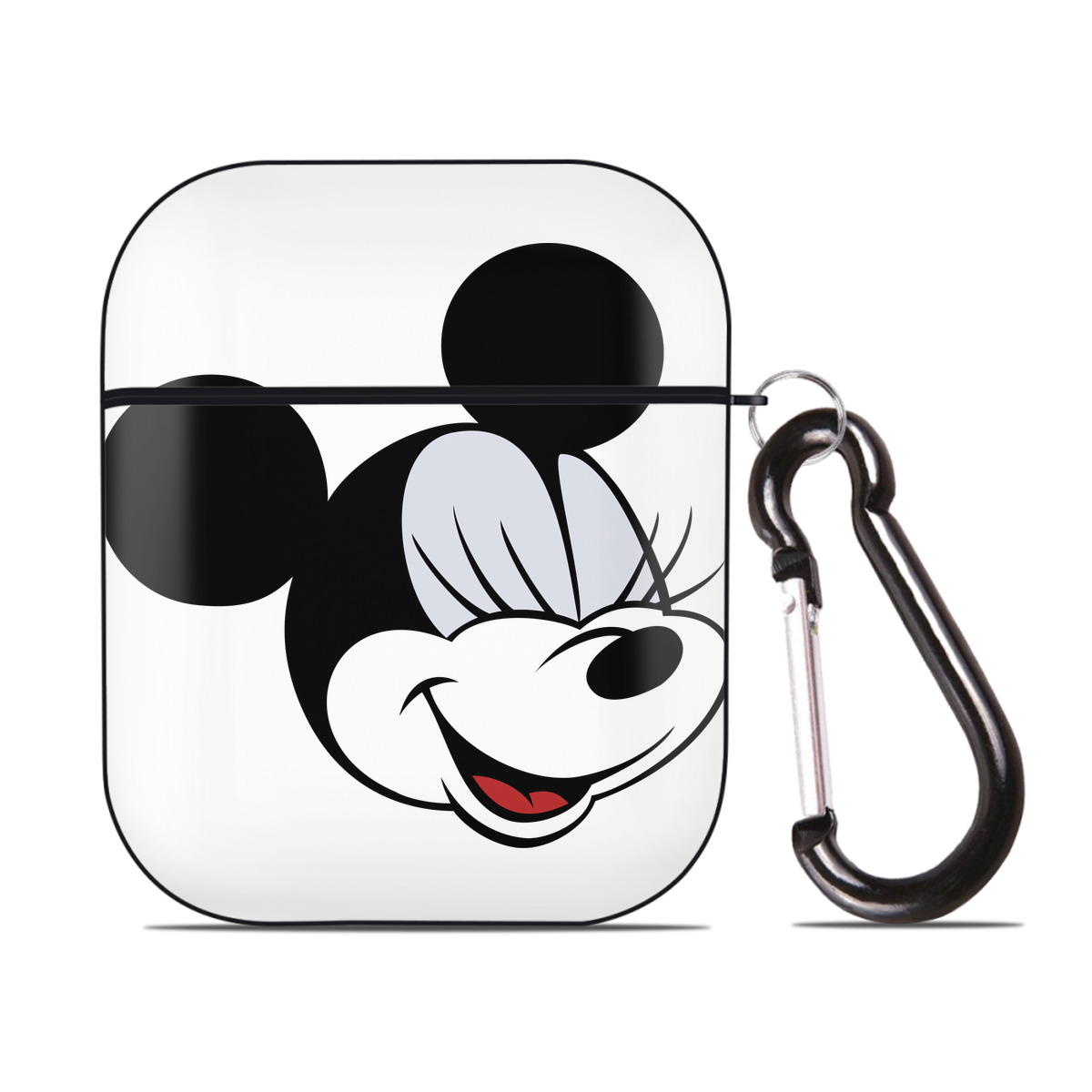 （画像用） ミッキーマウス Mickey Mouse AirPods 第2世代保護ケース ハードシェル ブラック 耐衝撃・防指紋・カラビナ付き