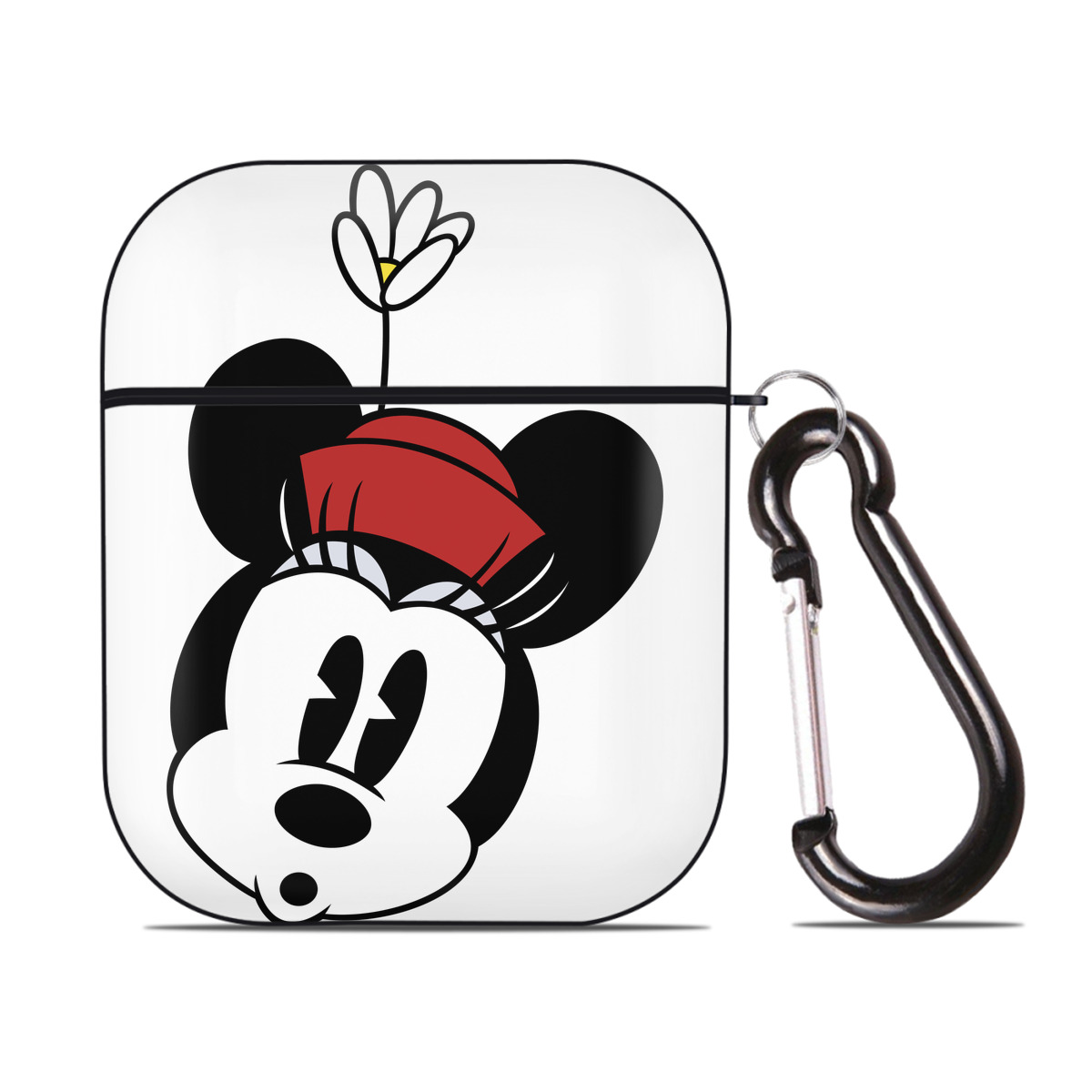 （画像用） ミッキーマウス Mickey Mouse AirPods 第2世代保護ケース ハードシェル ブラック 耐衝撃・防指紋・カラビナ付き