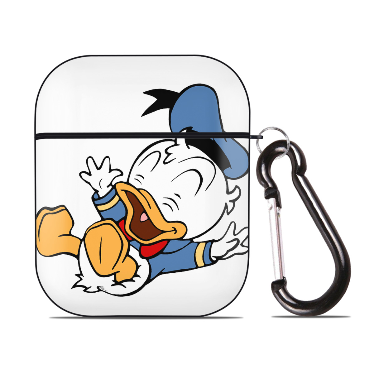 （画像用） ミッキーマウス Mickey Mouse AirPods 第2世代保護ケース ハードシェル ブラック 耐衝撃・防指紋・カラビナ付き