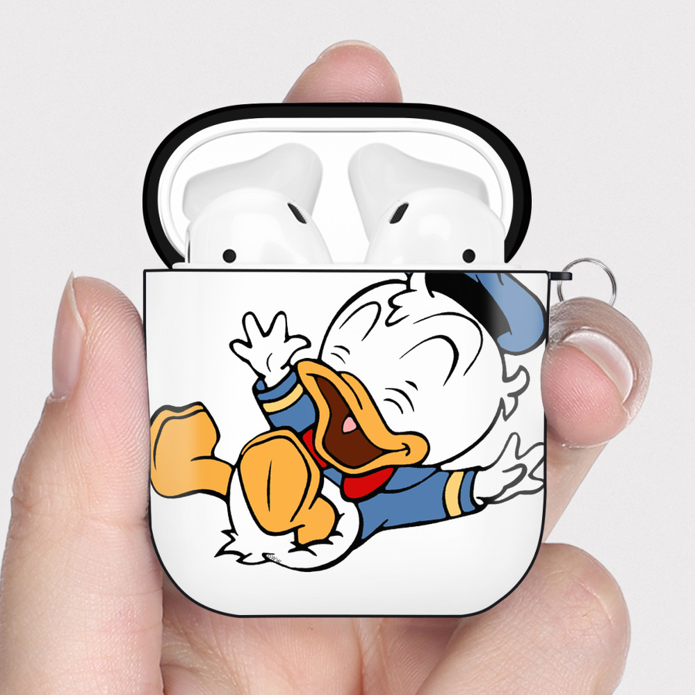（画像用） ミッキーマウス Mickey Mouse AirPods 第2世代保護ケース ハードシェル ブラック 耐衝撃・防指紋・カラビナ付き