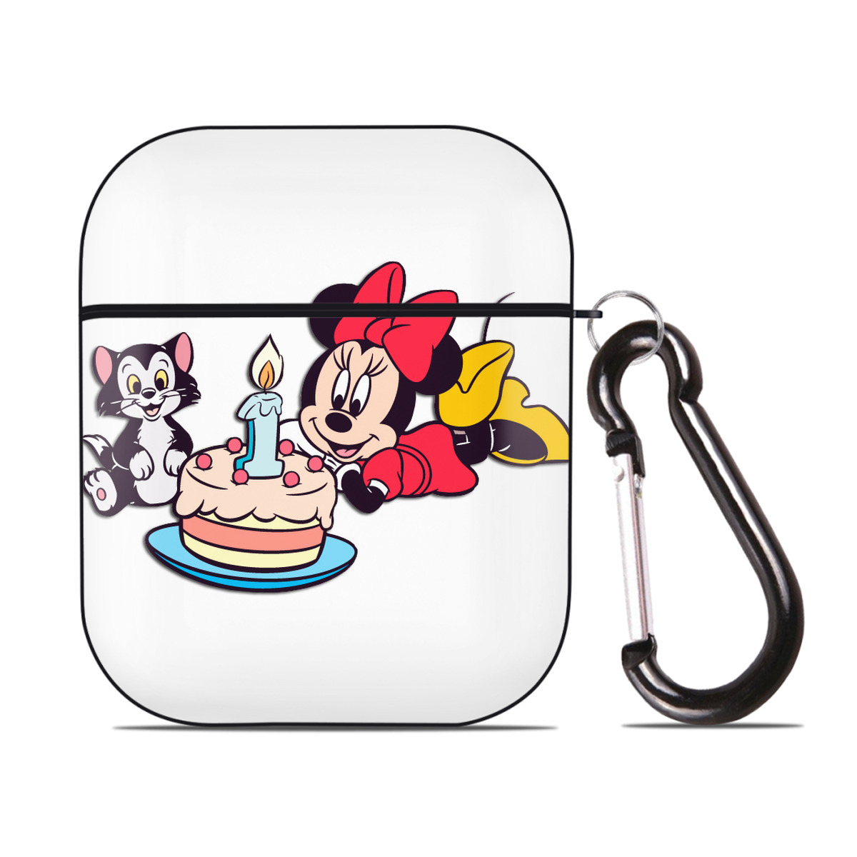 （画像用） ミッキーマウス Mickey Mouse AirPods 第2世代保護ケース ハードシェル ブラック 耐衝撃・防指紋・カラビナ付き