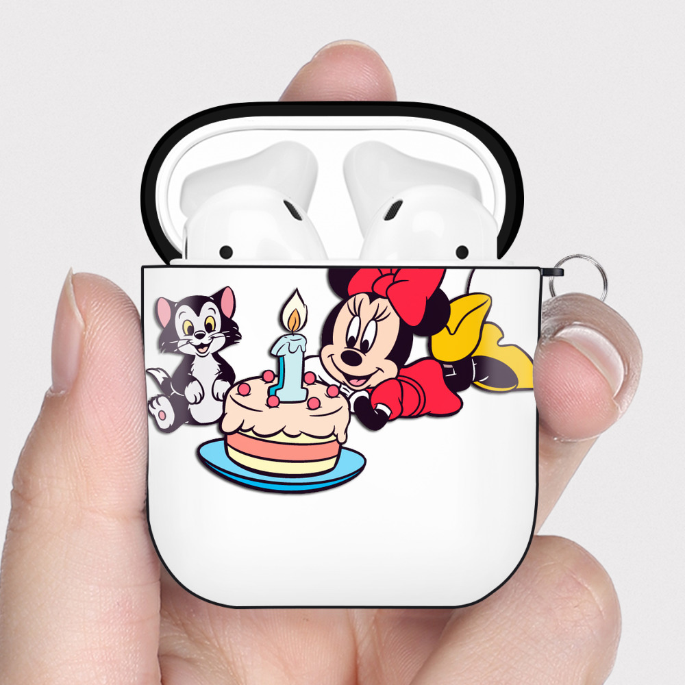 （画像用） ミッキーマウス Mickey Mouse AirPods 第2世代保護ケース ハードシェル ブラック 耐衝撃・防指紋・カラビナ付き