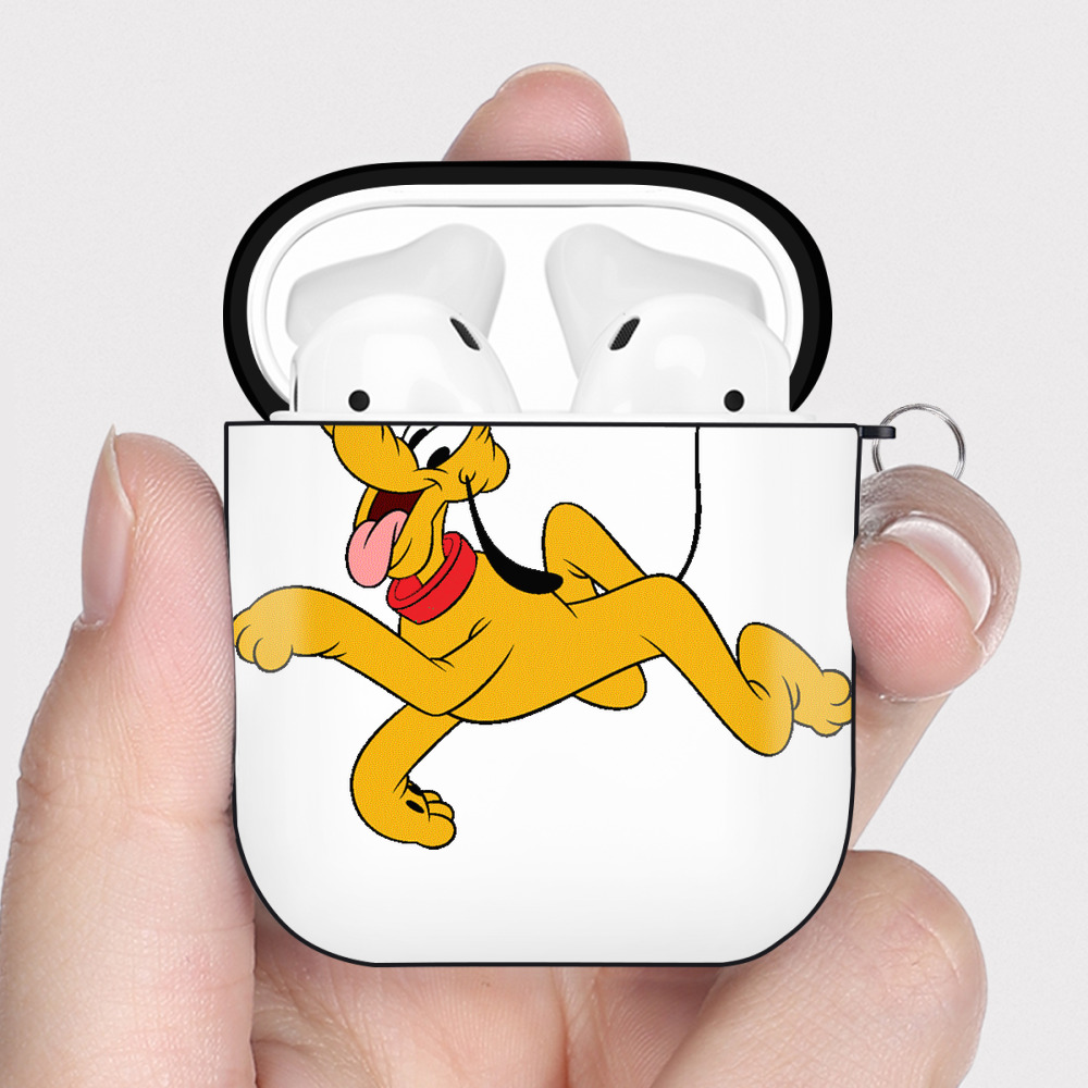 （画像用） ミッキーマウス Mickey Mouse AirPods 第2世代保護ケース ハードシェル ブラック 耐衝撃・防指紋・カラビナ付き