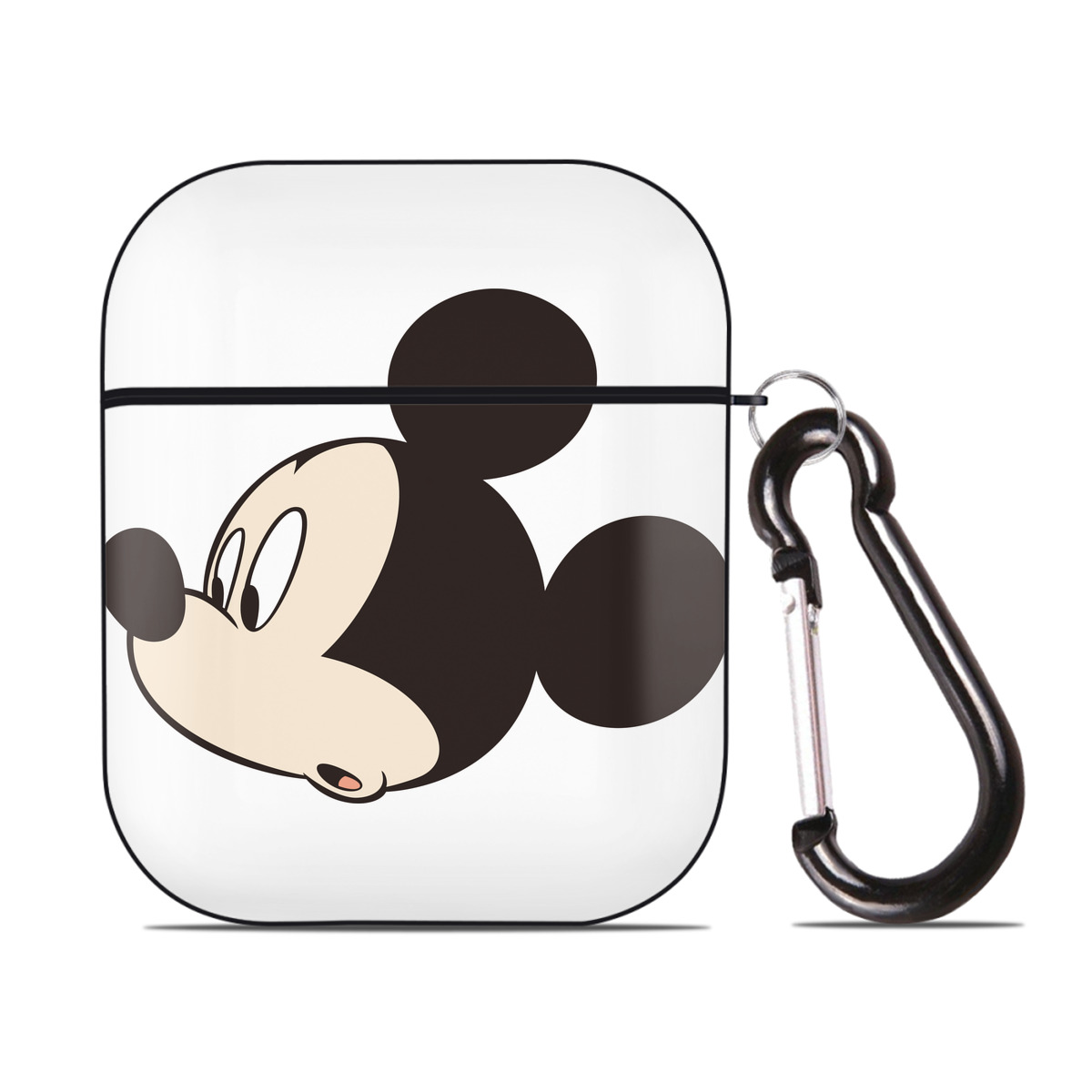 （画像用） ミッキーマウス Mickey Mouse AirPods 第2世代保護ケース ハードシェル ブラック 耐衝撃・防指紋・カラビナ付き