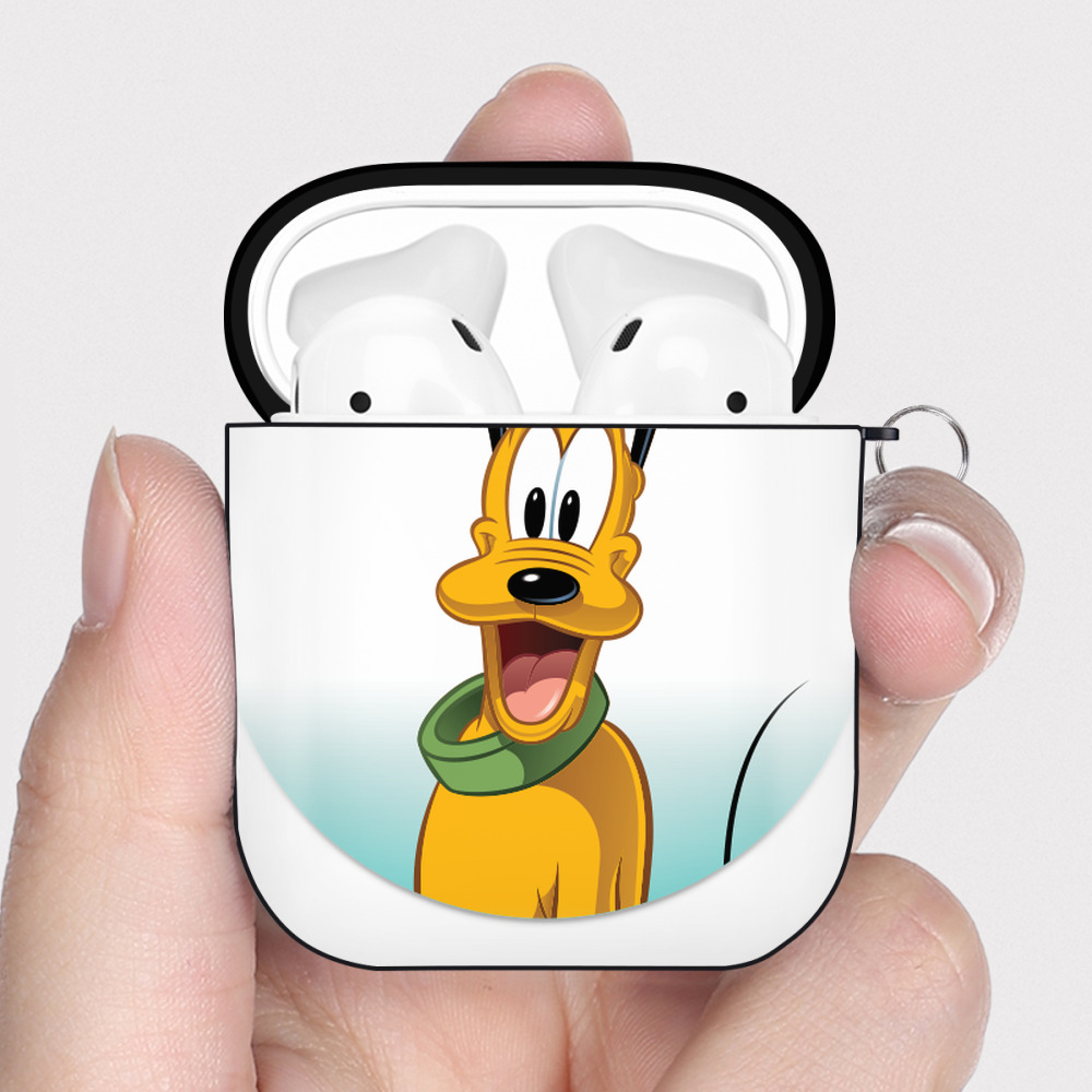 （画像用） ミッキーマウス Mickey Mouse AirPods 第2世代保護ケース ハードシェル ブラック 耐衝撃・防指紋・カラビナ付き
