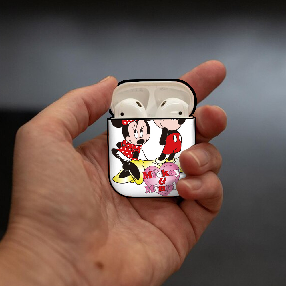 ミッキーマウス Mickey Mouse AirPods 第2世代保護ケース ハードシェル ブラック 耐衝撃・防指紋・カラビナ付き