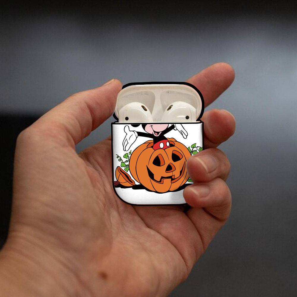 ミッキーマウス Mickey Mouse AirPods 第2世代保護ケース ハードシェル ブラック 耐衝撃・防指紋・カラビナ付き