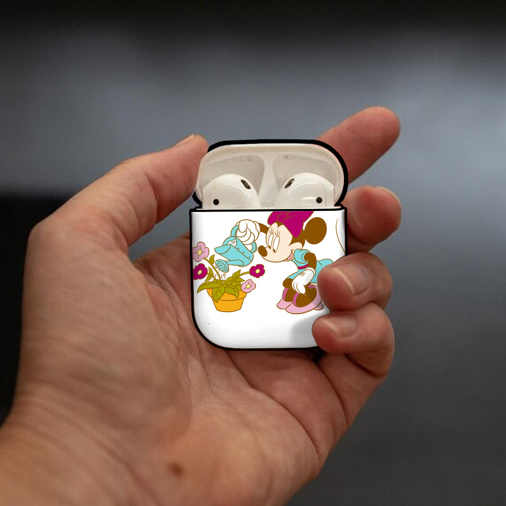 ミッキーマウス Mickey Mouse AirPods 第2世代保護ケース ハードシェル ブラック 耐衝撃・防指紋・カラビナ付き