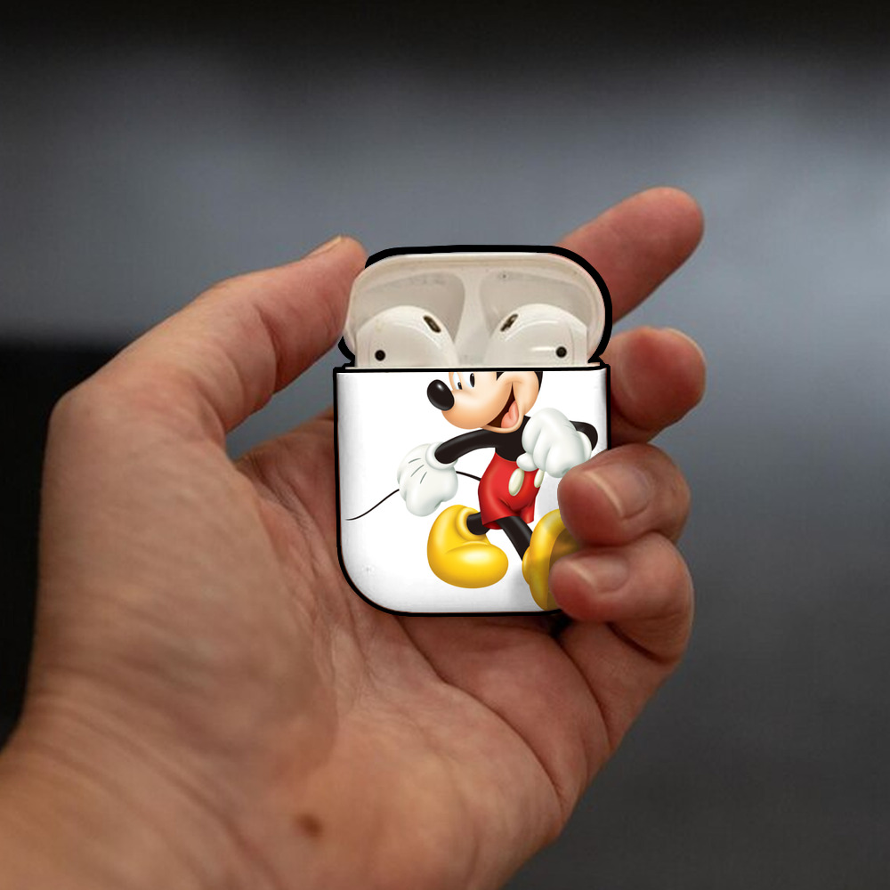 ミッキーマウス Mickey Mouse AirPods 第2世代保護ケース ハードシェル ブラック 耐衝撃・防指紋・カラビナ付き