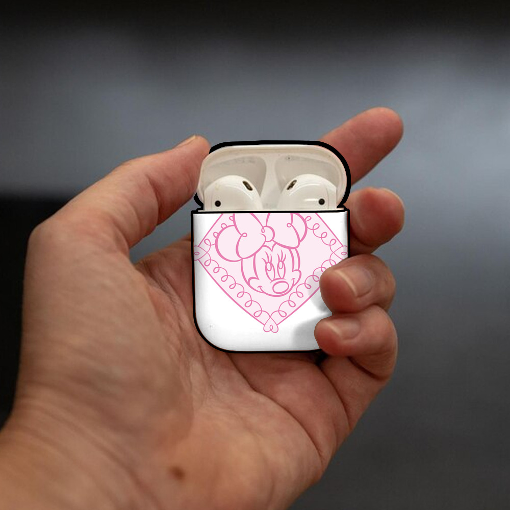 ミッキーマウス Mickey Mouse AirPods 第2世代保護ケース ハードシェル ブラック 耐衝撃・防指紋・カラビナ付き