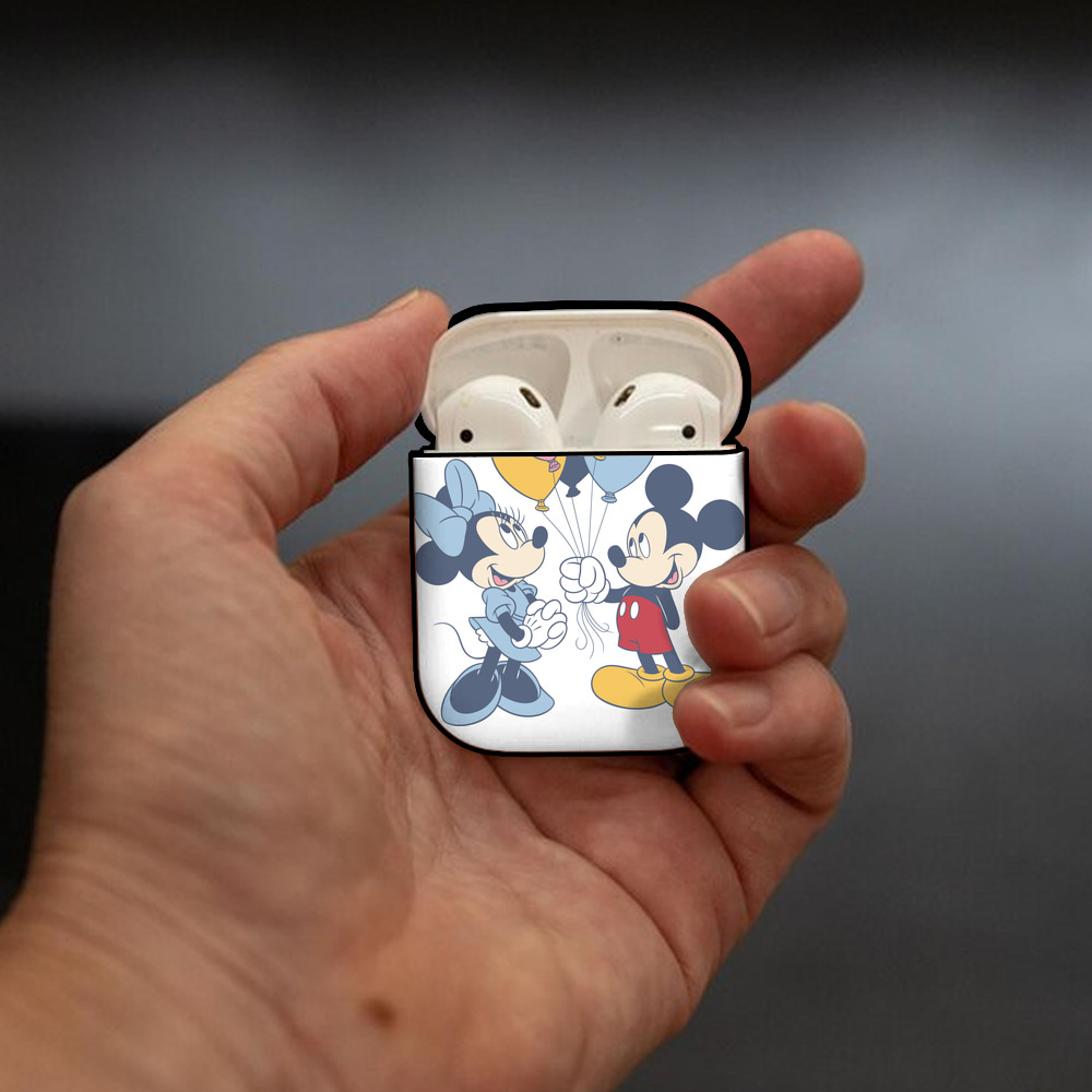 ミッキーマウス Mickey Mouse AirPods 第2世代保護ケース ハードシェル ブラック 耐衝撃・防指紋・カラビナ付き