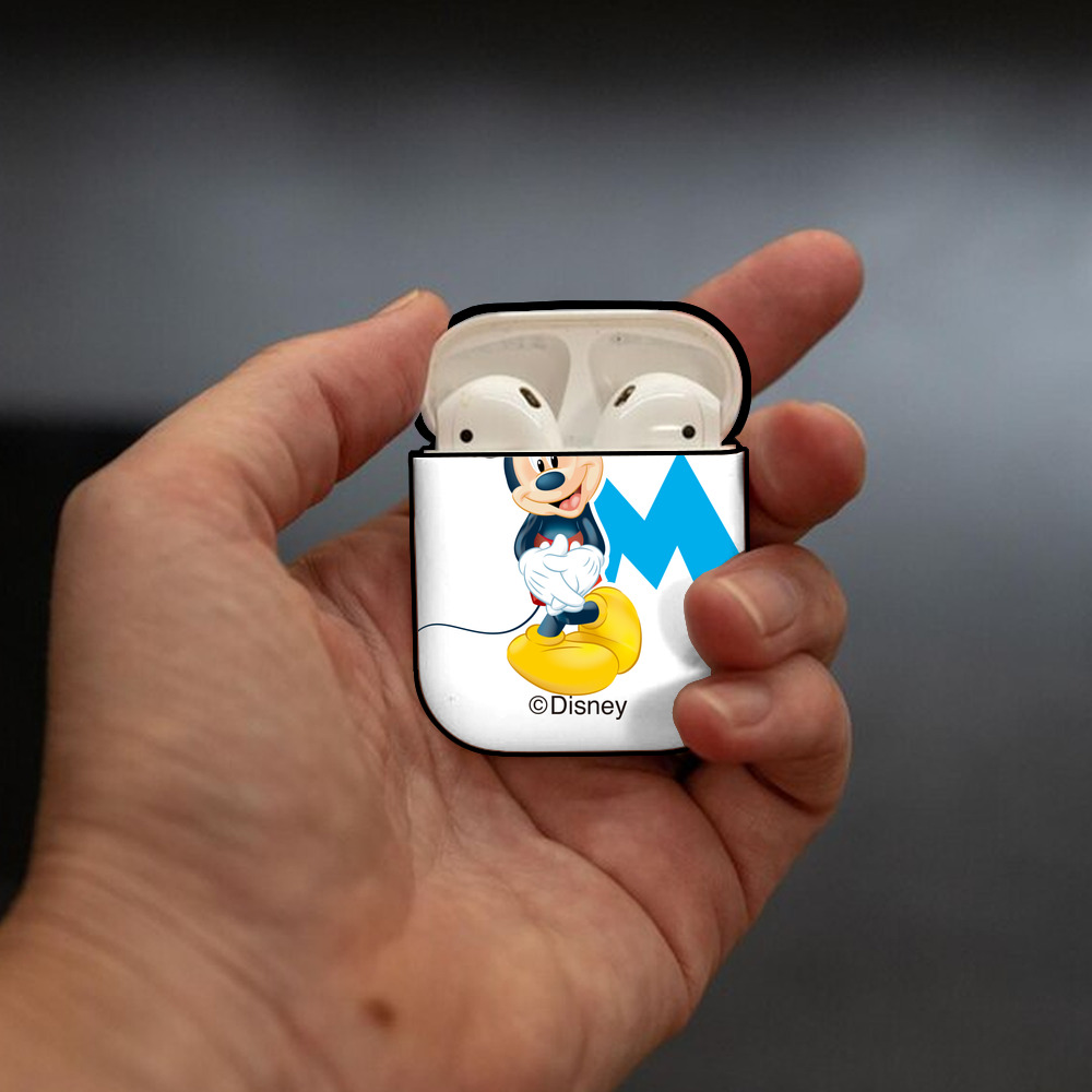 ミッキーマウス Mickey Mouse AirPods 第2世代保護ケース ハードシェル ブラック 耐衝撃・防指紋・カラビナ付き