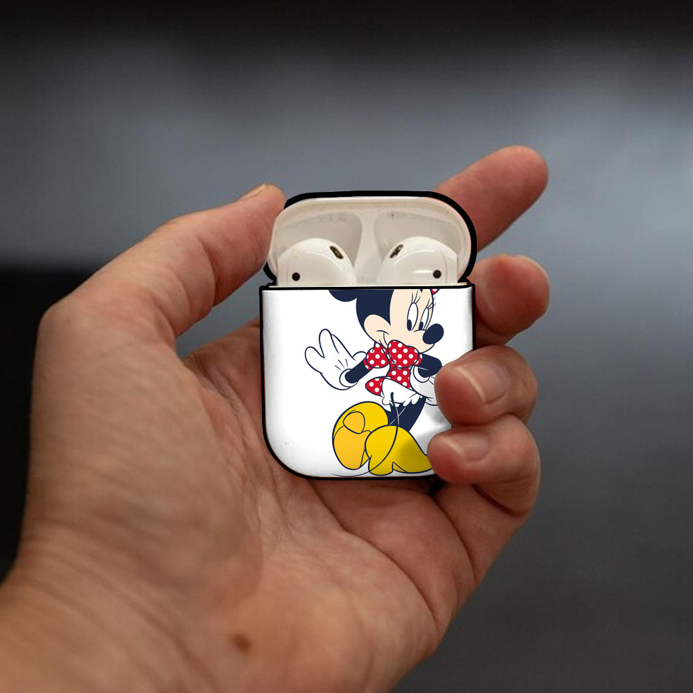 ミッキーマウス Mickey Mouse AirPods 第2世代保護ケース ハードシェル ブラック 耐衝撃・防指紋・カラビナ付き
