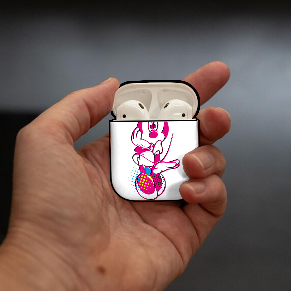 ミッキーマウス Mickey Mouse AirPods 第2世代保護ケース ハードシェル ブラック 耐衝撃・防指紋・カラビナ付き