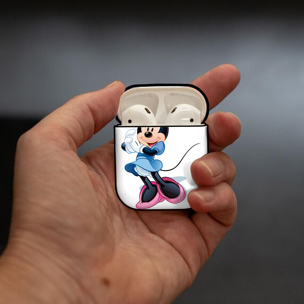 ミッキーマウス Mickey Mouse AirPods 第2世代保護ケース ハードシェル ブラック 耐衝撃・防指紋・カラビナ付き