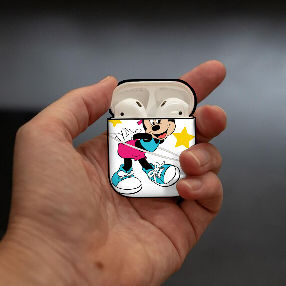 ミッキーマウス Mickey Mouse AirPods 第2世代保護ケース ハードシェル ブラック 耐衝撃・防指紋・カラビナ付き