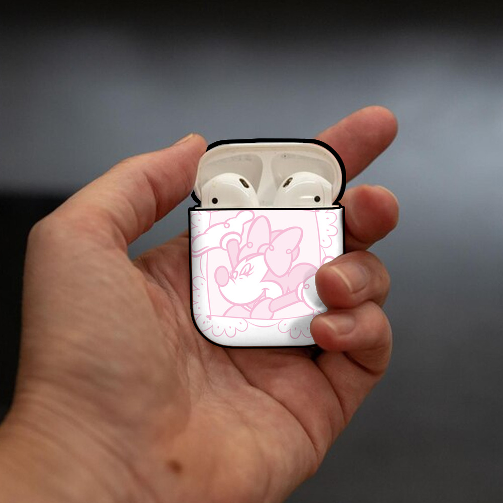ミッキーマウス Mickey Mouse AirPods 第2世代保護ケース ハードシェル ブラック 耐衝撃・防指紋・カラビナ付き