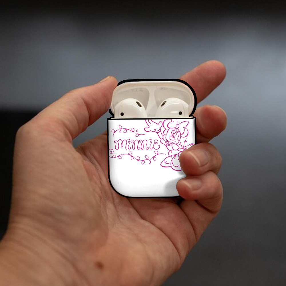ミッキーマウス Mickey Mouse AirPods 第2世代保護ケース ハードシェル ブラック 耐衝撃・防指紋・カラビナ付き