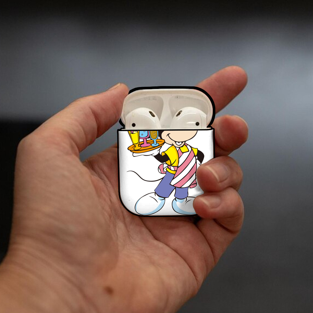 ミッキーマウス Mickey Mouse AirPods 第2世代保護ケース ハードシェル ブラック 耐衝撃・防指紋・カラビナ付き
