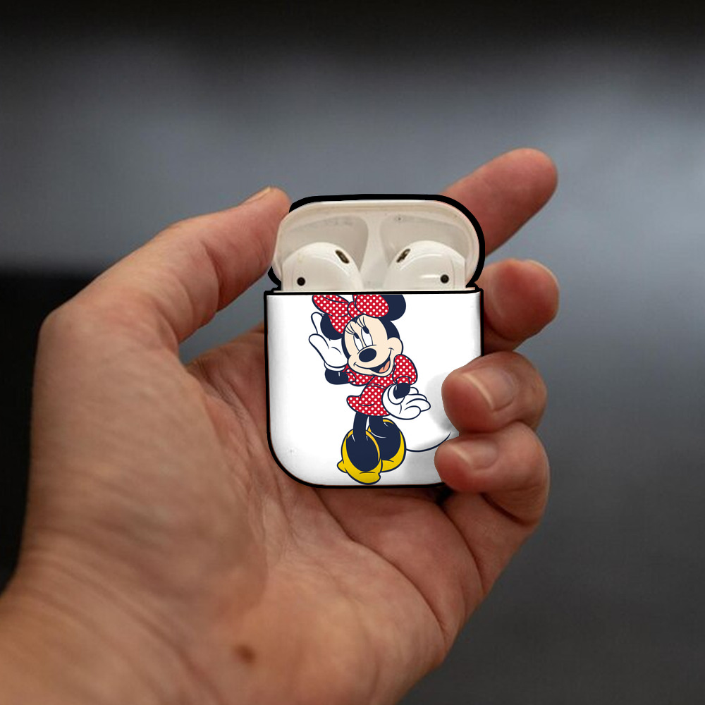 ミッキーマウス Mickey Mouse AirPods 第2世代保護ケース ハードシェル ブラック 耐衝撃・防指紋・カラビナ付き
