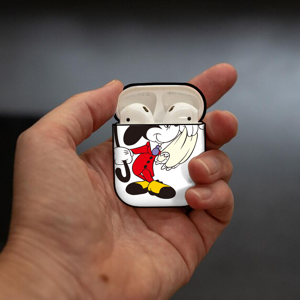 ミッキーマウス Mickey Mouse AirPods 第2世代保護ケース ハードシェル ブラック 耐衝撃・防指紋・カラビナ付き
