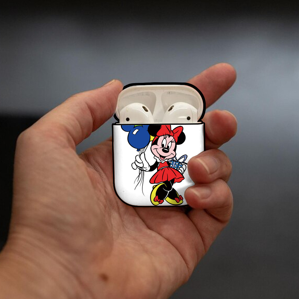 ミッキーマウス Mickey Mouse AirPods 第2世代保護ケース ハードシェル ブラック 耐衝撃・防指紋・カラビナ付き