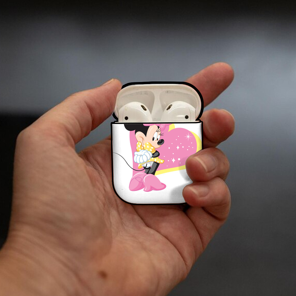 ミッキーマウス Mickey Mouse AirPods 第2世代保護ケース ハードシェル ブラック 耐衝撃・防指紋・カラビナ付き