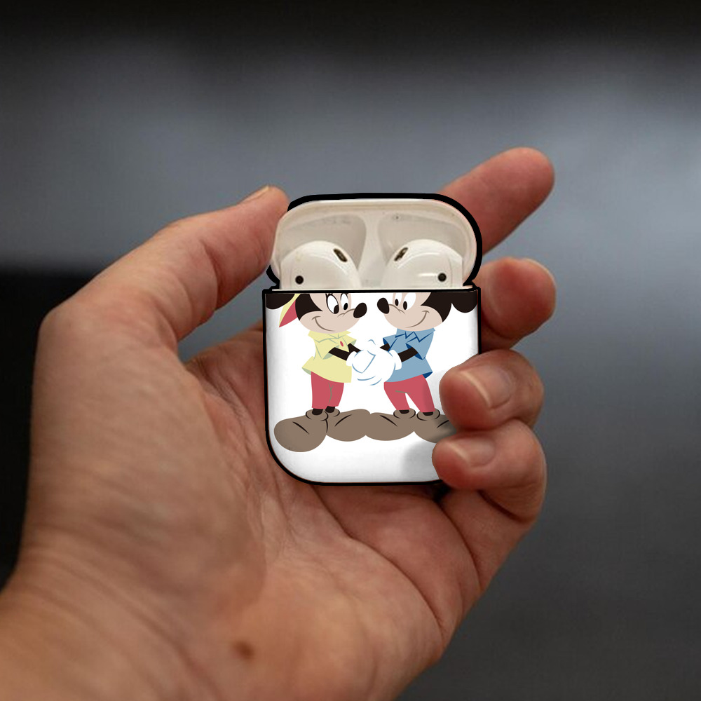 ミッキーマウス Mickey Mouse AirPods 第2世代保護ケース ハードシェル ブラック 耐衝撃・防指紋・カラビナ付き