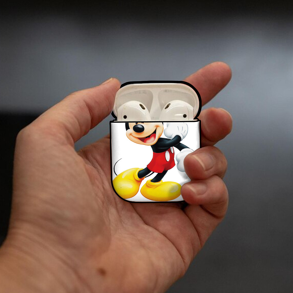 ミッキーマウス Mickey Mouse AirPods 第2世代保護ケース ハードシェル ブラック 耐衝撃・防指紋・カラビナ付き