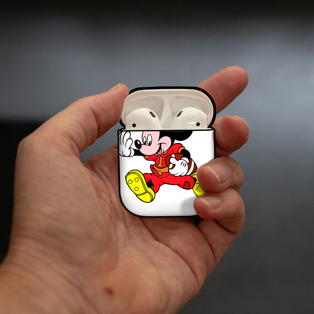 ミッキーマウス Mickey Mouse AirPods 第2世代保護ケース ハードシェル ブラック 耐衝撃・防指紋・カラビナ付き