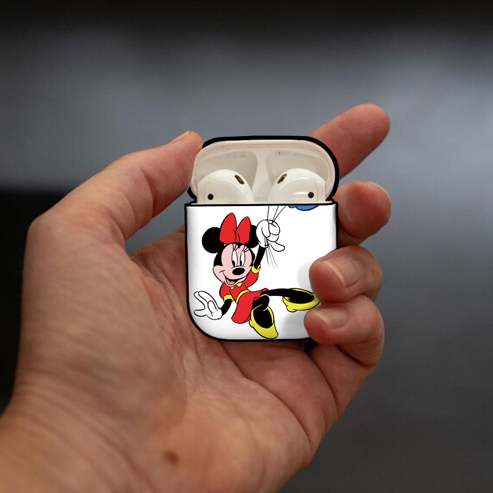 ミッキーマウス Mickey Mouse AirPods 第2世代保護ケース ハードシェル ブラック 耐衝撃・防指紋・カラビナ付き