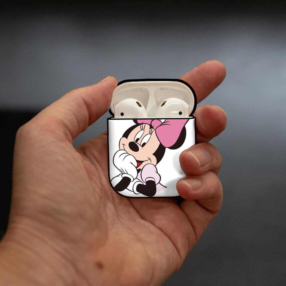 ミッキーマウス Mickey Mouse AirPods 第2世代保護ケース ハードシェル ブラック 耐衝撃・防指紋・カラビナ付き