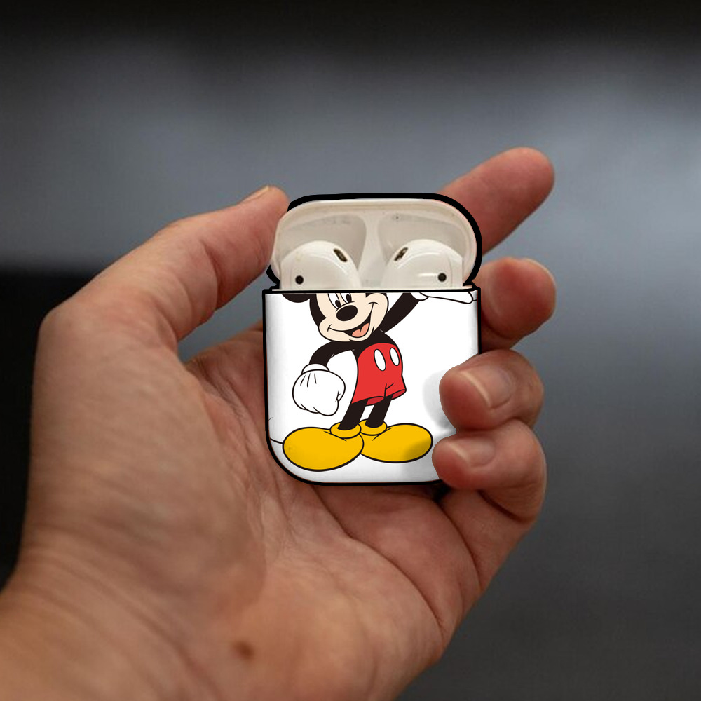 ミッキーマウス Mickey Mouse AirPods 第2世代保護ケース ハードシェル ブラック 耐衝撃・防指紋・カラビナ付き