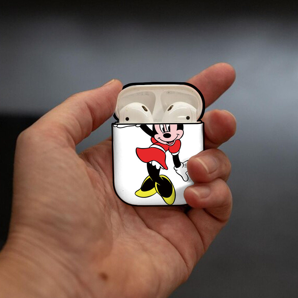 ミッキーマウス Mickey Mouse AirPods 第2世代保護ケース ハードシェル ブラック 耐衝撃・防指紋・カラビナ付き
