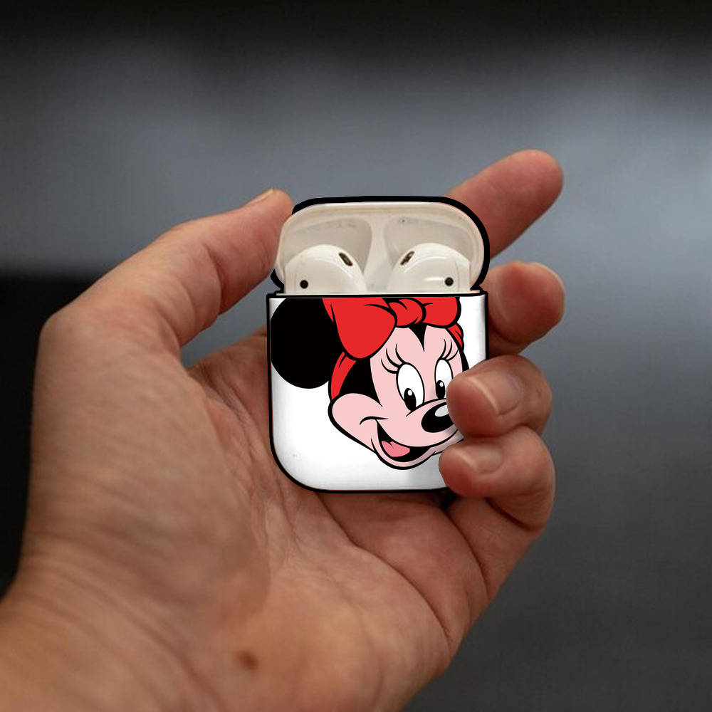 ミッキーマウス Mickey Mouse AirPods 第2世代保護ケース ハードシェル ブラック 耐衝撃・防指紋・カラビナ付き