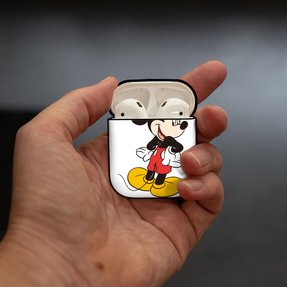 ミッキーマウス Mickey Mouse AirPods 第2世代保護ケース ハードシェル ブラック 耐衝撃・防指紋・カラビナ付き