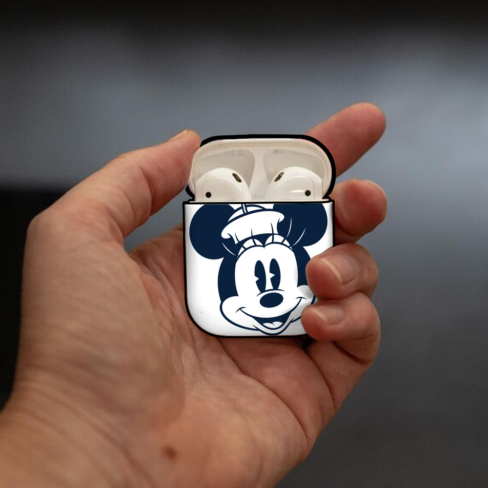 ミッキーマウス Mickey Mouse AirPods 第2世代保護ケース ハードシェル ブラック 耐衝撃・防指紋・カラビナ付き