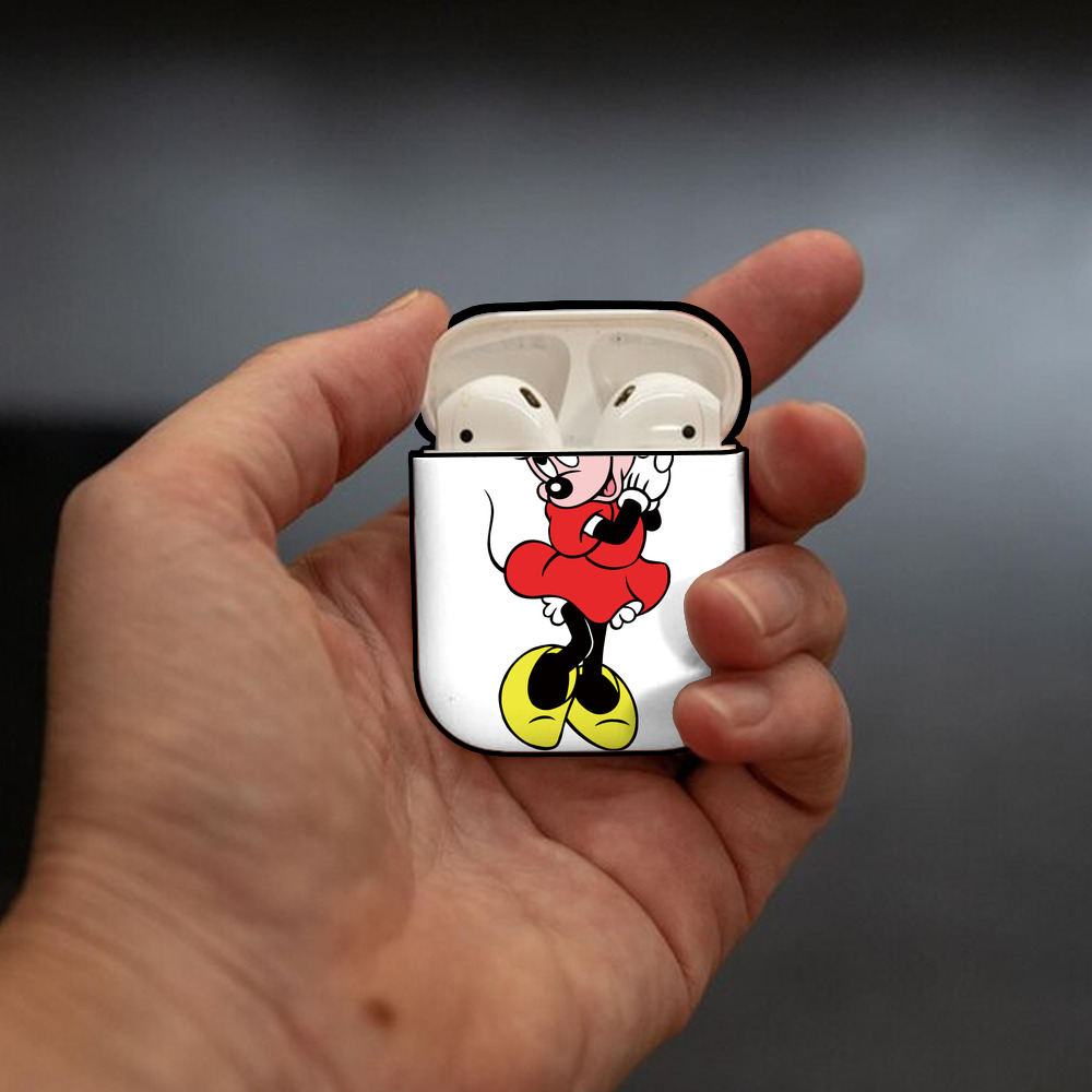 ミッキーマウス Mickey Mouse AirPods 第2世代保護ケース ハードシェル ブラック 耐衝撃・防指紋・カラビナ付き