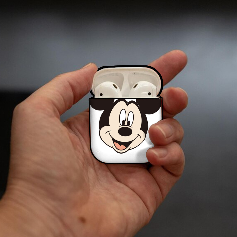 ミッキーマウス Mickey Mouse AirPods 第2世代保護ケース ハードシェル ブラック 耐衝撃・防指紋・カラビナ付き