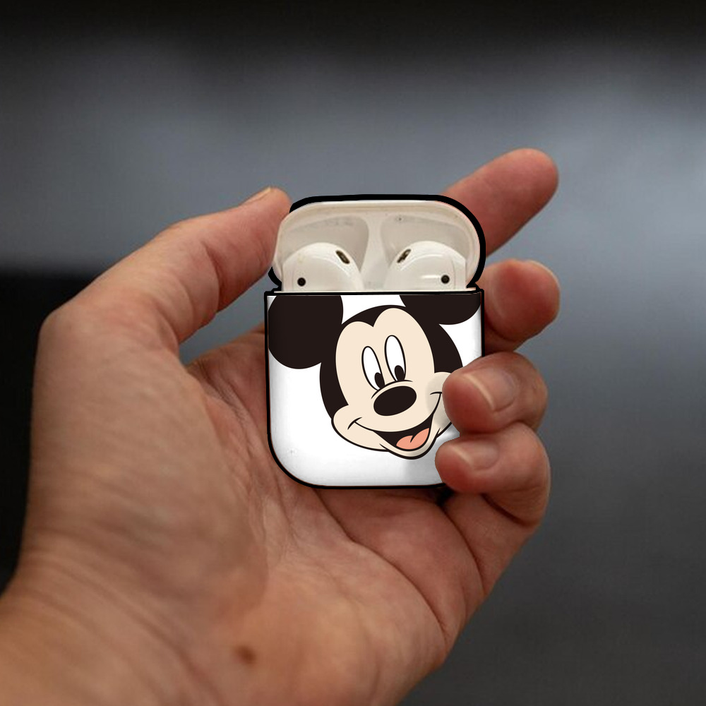 ミッキーマウス Mickey Mouse AirPods 第2世代保護ケース ハードシェル ブラック 耐衝撃・防指紋・カラビナ付き