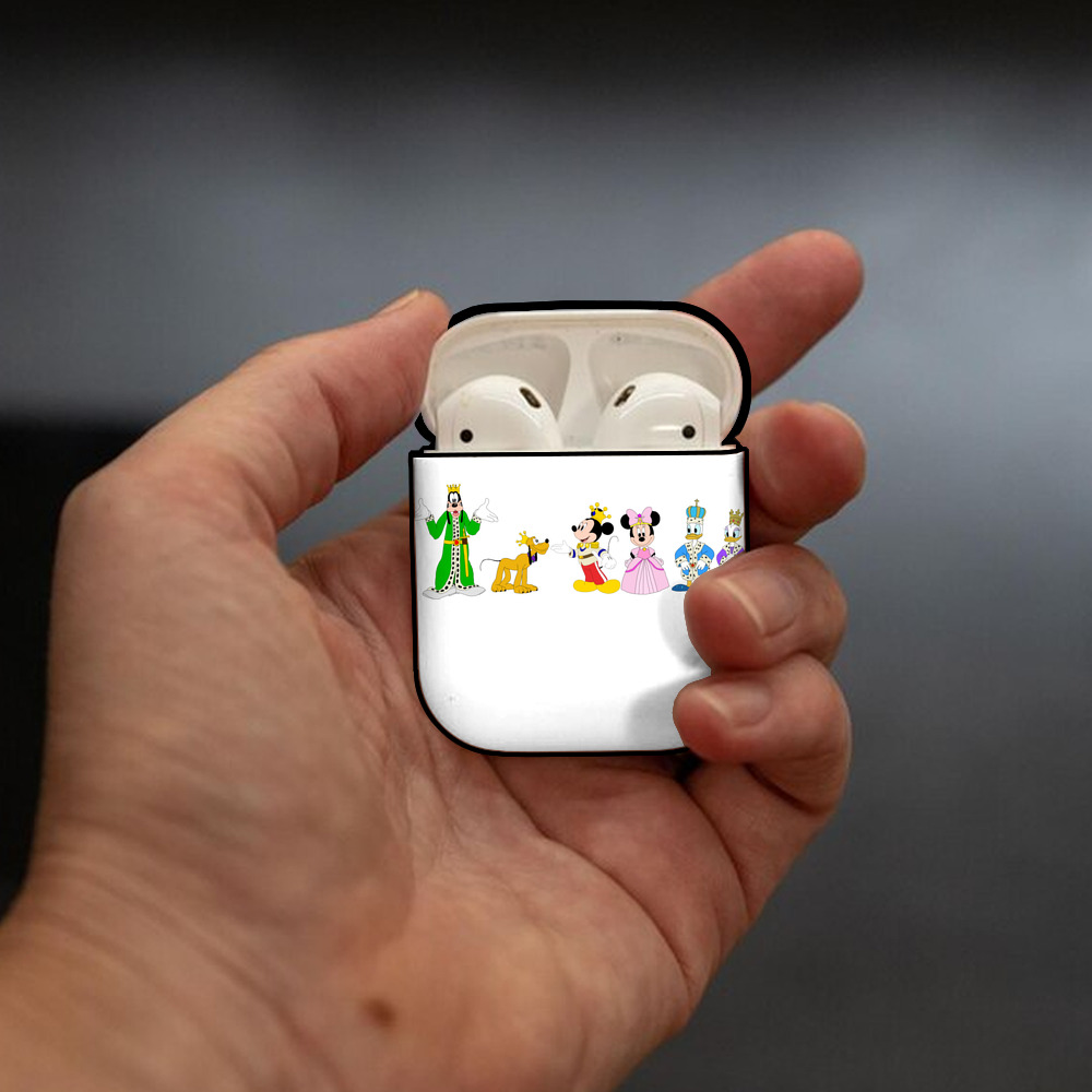 ミッキーマウス Mickey Mouse AirPods 第2世代保護ケース ハードシェル ブラック 耐衝撃・防指紋・カラビナ付き