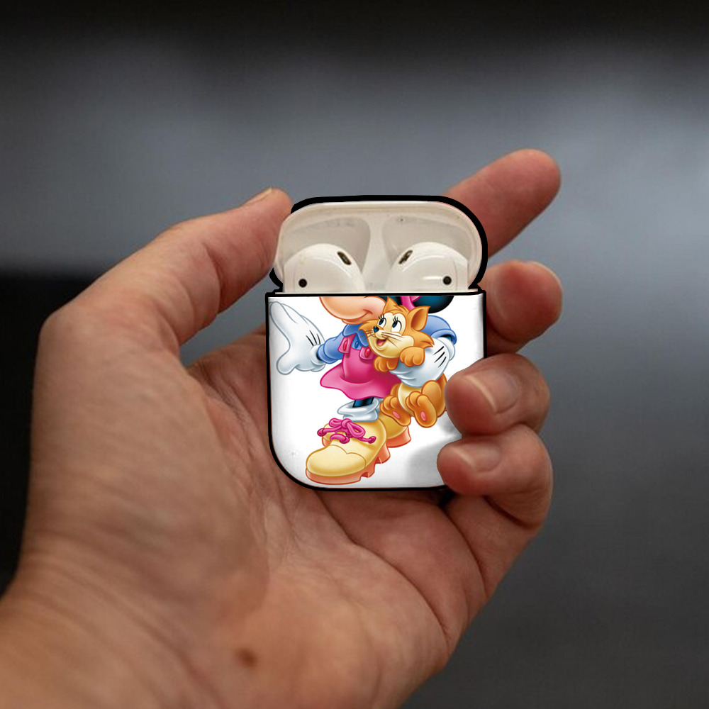 ミッキーマウス Mickey Mouse AirPods 第2世代保護ケース ハードシェル ブラック 耐衝撃・防指紋・カラビナ付き