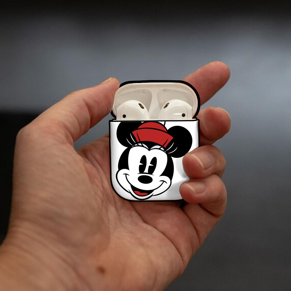 ミッキーマウス Mickey Mouse AirPods 第2世代保護ケース ハードシェル ブラック 耐衝撃・防指紋・カラビナ付き