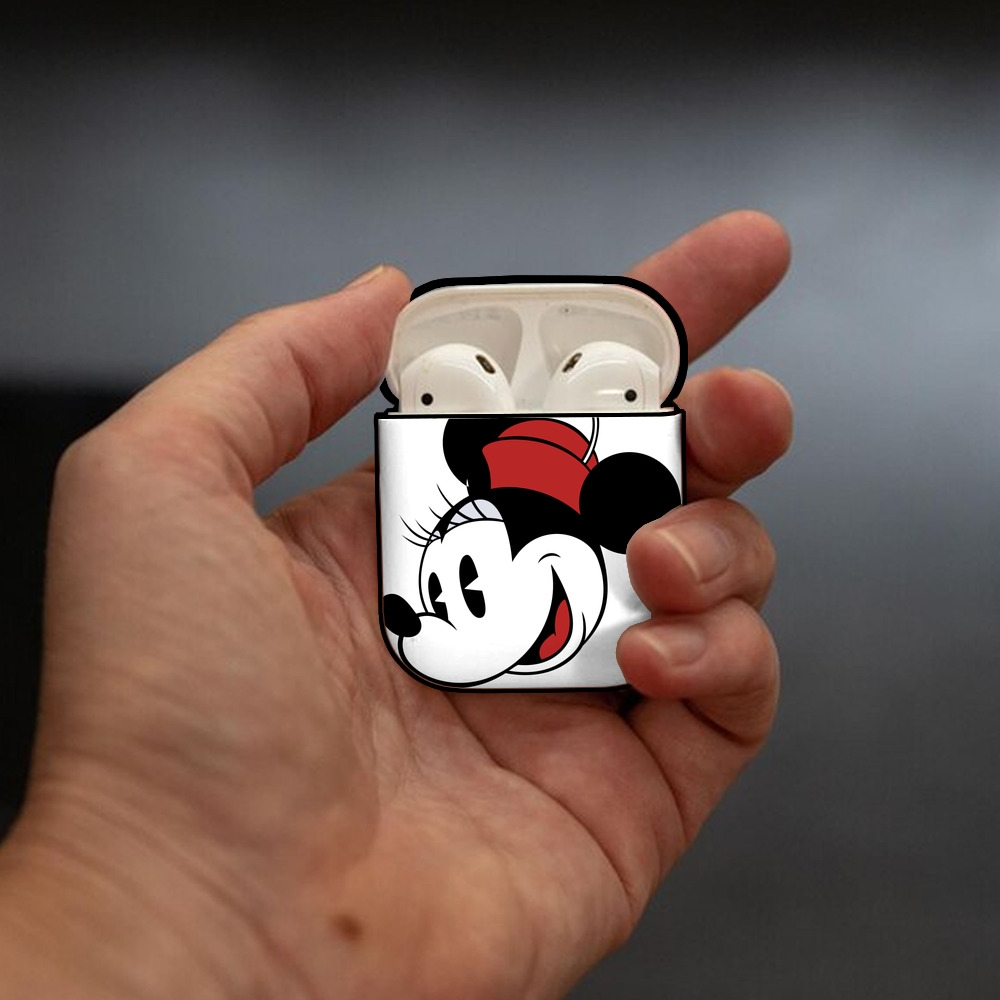 ミッキーマウス Mickey Mouse AirPods 第2世代保護ケース ハードシェル ブラック 耐衝撃・防指紋・カラビナ付き