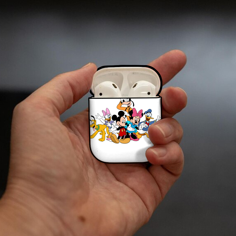 ミッキーマウス Mickey Mouse AirPods 第2世代保護ケース ハードシェル ブラック 耐衝撃・防指紋・カラビナ付き