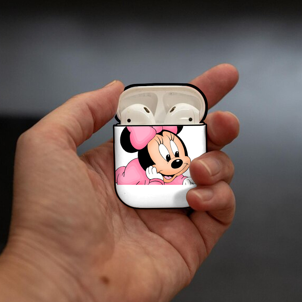 ミッキーマウス Mickey Mouse AirPods 第2世代保護ケース ハードシェル ブラック 耐衝撃・防指紋・カラビナ付き