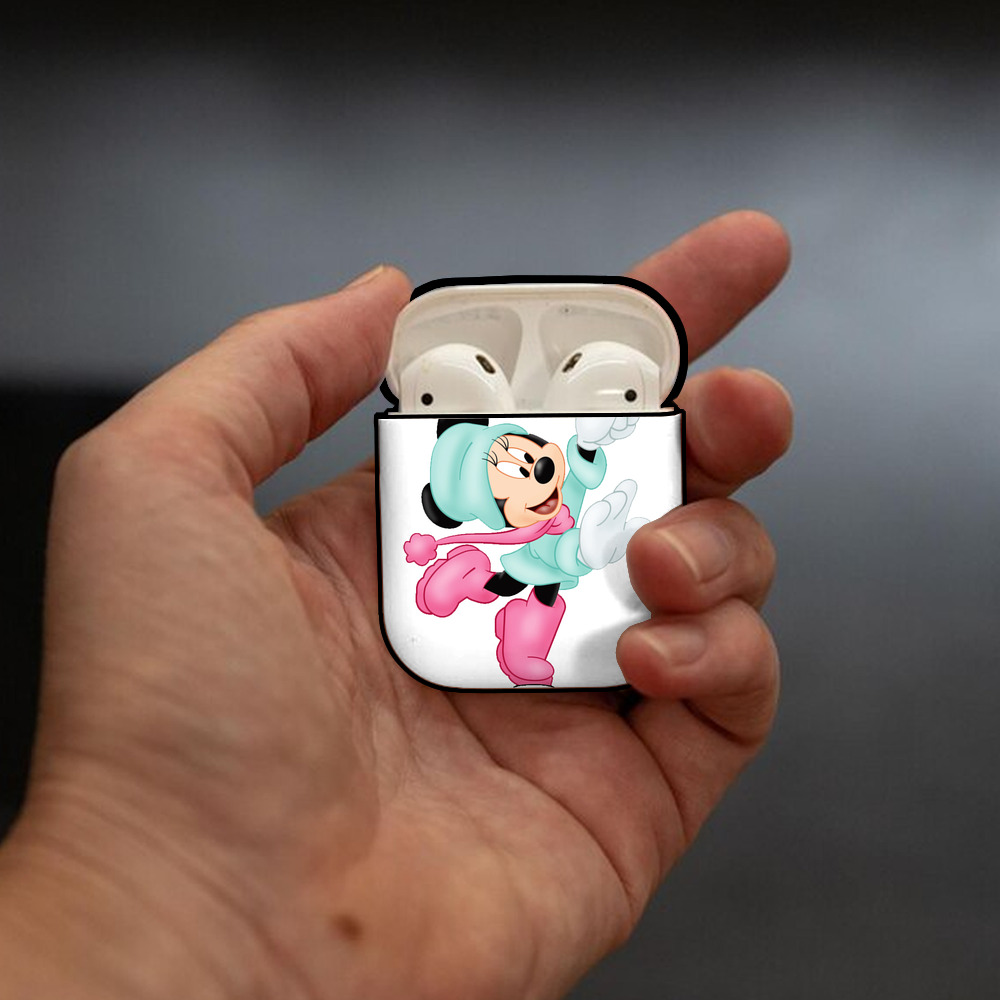 ミッキーマウス Mickey Mouse AirPods 第2世代保護ケース ハードシェル ブラック 耐衝撃・防指紋・カラビナ付き