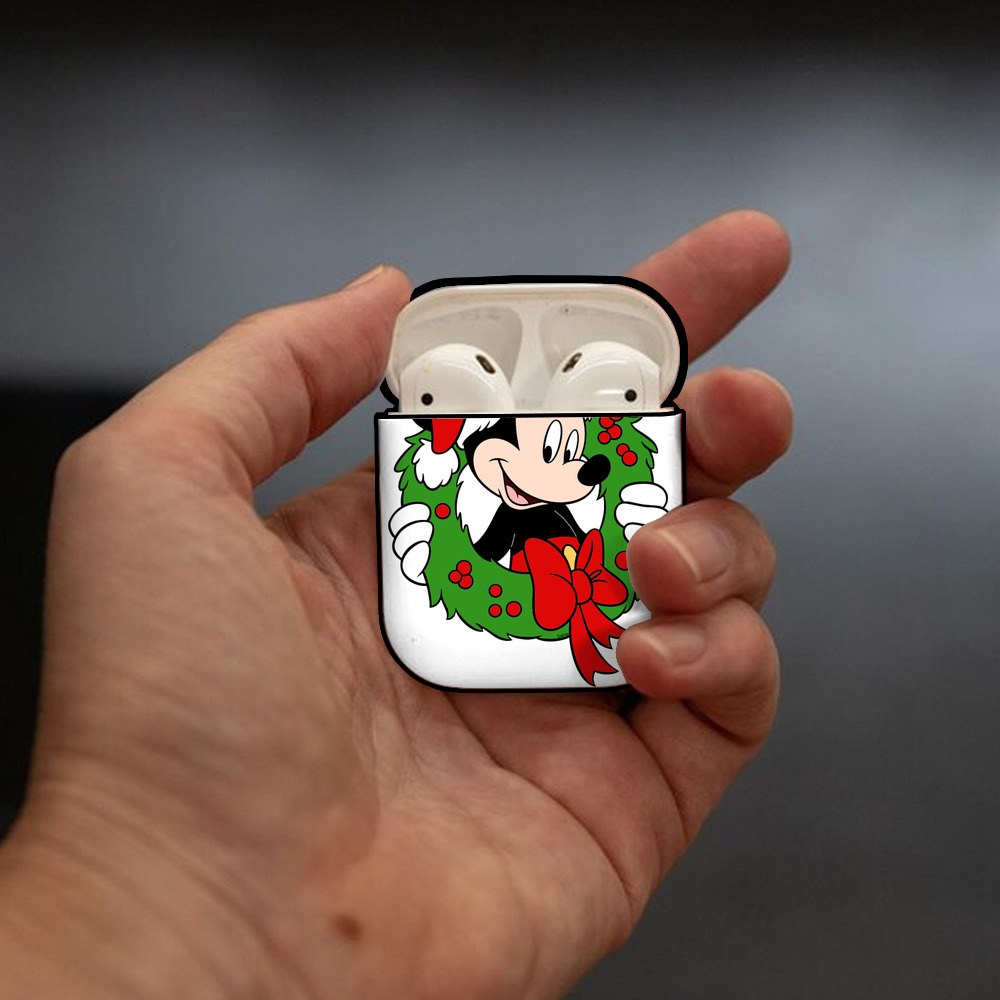 ミッキーマウス Mickey Mouse AirPods 第2世代保護ケース ハードシェル ブラック 耐衝撃・防指紋・カラビナ付き
