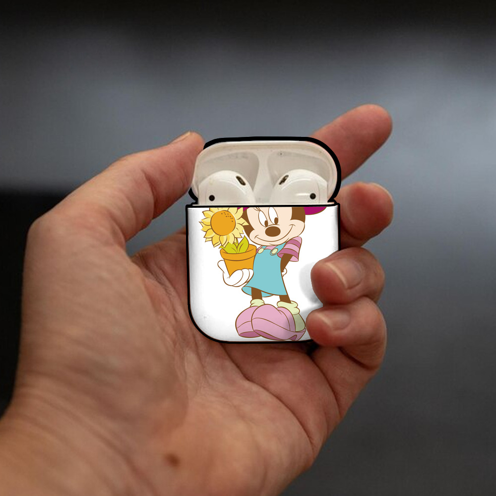 ミッキーマウス Mickey Mouse AirPods 第2世代保護ケース ハードシェル ブラック 耐衝撃・防指紋・カラビナ付き