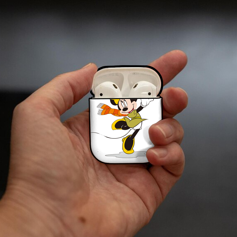 ミッキーマウス Mickey Mouse AirPods 第2世代保護ケース ハードシェル ブラック 耐衝撃・防指紋・カラビナ付き